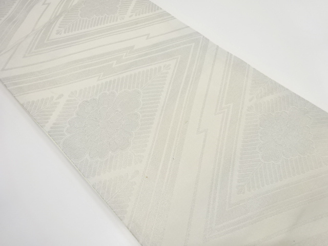 JAPANESE KIMONO / ANTIQUE FUKURO OBI / WOVEN KIKU & YOUNG PINE